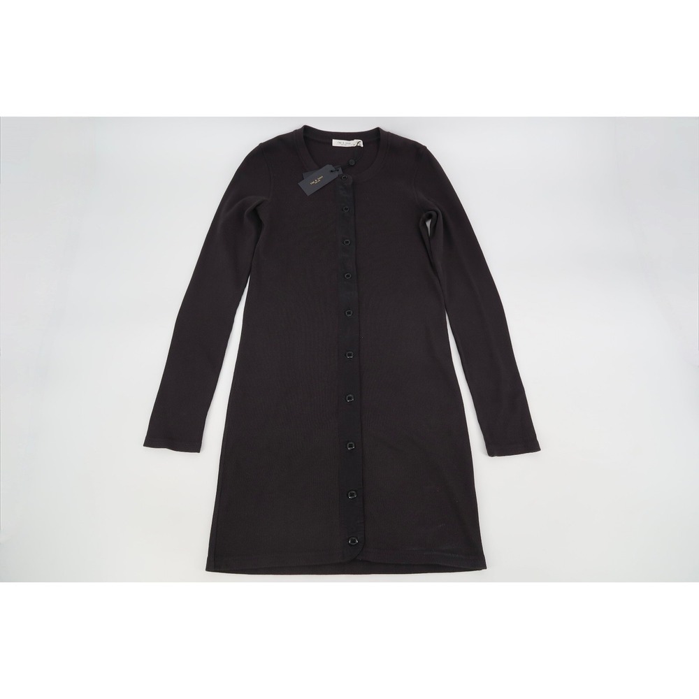 Rag & Bone Mallory Thermal Long Sleeve Dress Button Women's Small New